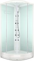 душевая кабина domani-spa delight 110 100x100 сатин матированное стекло / белые стенки с гидромассажем и электрикой