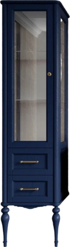 шкаф-пенал valenhouse эстетика l, витрина, синий, ручки золото фото 3
