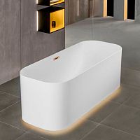 акриловая ванна villeroy & boch finion ubq177fin7n200v3rw 170x70, stone white, с подсветкой