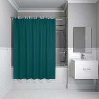 штора для ванной iddis promo p35pv11i11 180х180, зеленая
