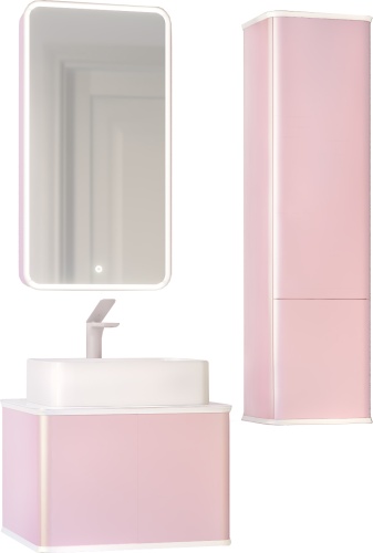 шкаф-пенал jorno pastel 125 розовый иней фото 3