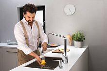 смеситель hansgrohe metris select m71 73816000 для кухонной мойки, хром