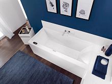 акриловая ванна villeroy & boch squaro edge 12 ubq160sqe2dv-rw 160x75, с ножками, слив-перелив, stone white