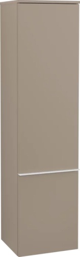 шкаф-пенал villeroy & boch venticello a95102 l, truffle grey, с белыми ручками