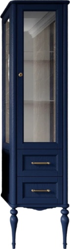 шкаф-пенал valenhouse эстетика r, витрина, синий, ручки золото фото 3
