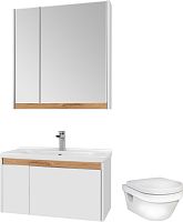 комплект  унитаз подвесной gustavsberg hygienic flush wwc 5g84hr01 безободковый + мебель для ванной stworki стокгольм 80