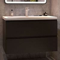 мебель для ванной art&max bianchi 100, подвесная, серый матовый