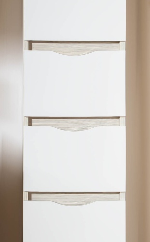 шкаф-пенал бриклаер токио 32 светлая лиственница, белый глянец фото 6