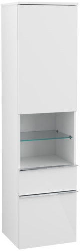 шкаф-пенал villeroy & boch venticello a95201 l, glossy white, с ручками хром