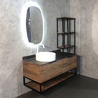 мебель для ванной comforty порто 120, подвесная, дуб темно-коричневый, одна раковина