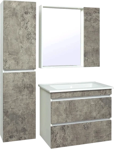 шкаф-пенал runo манхэттен серый бетон фото 5