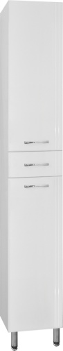 шкаф-пенал style line эко стандарт 36 с бельевой корзиной, белый фото 3