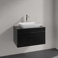 мебель для ванной villeroy & boch venticello 75 black matt lacquer, с ручкой хром