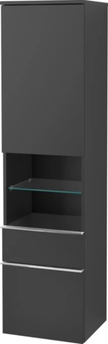 шкаф-пенал villeroy & boch venticello a95211 r, black matt lacquer, с ручками хром