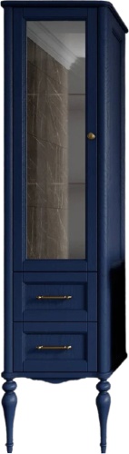 шкаф-пенал valenhouse эстетика l, синий, ручки бронза фото 3