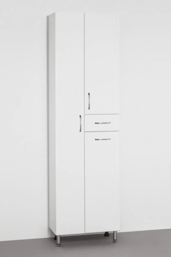 шкаф-пенал style line эко стандарт 54 с бельевой корзиной, белый