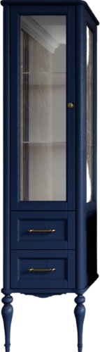 шкаф-пенал valenhouse эстетика l, витрина, синий, ручки бронза фото 3