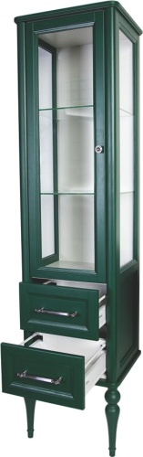 шкаф-пенал valenhouse эстетика l, витрина, зеленый, ручки хром фото 2