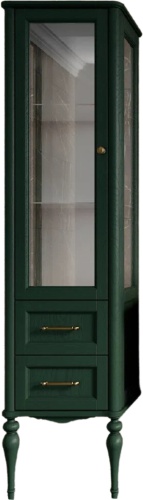 шкаф-пенал valenhouse эстетика l, витрина, зеленый, ручки бронза фото 3
